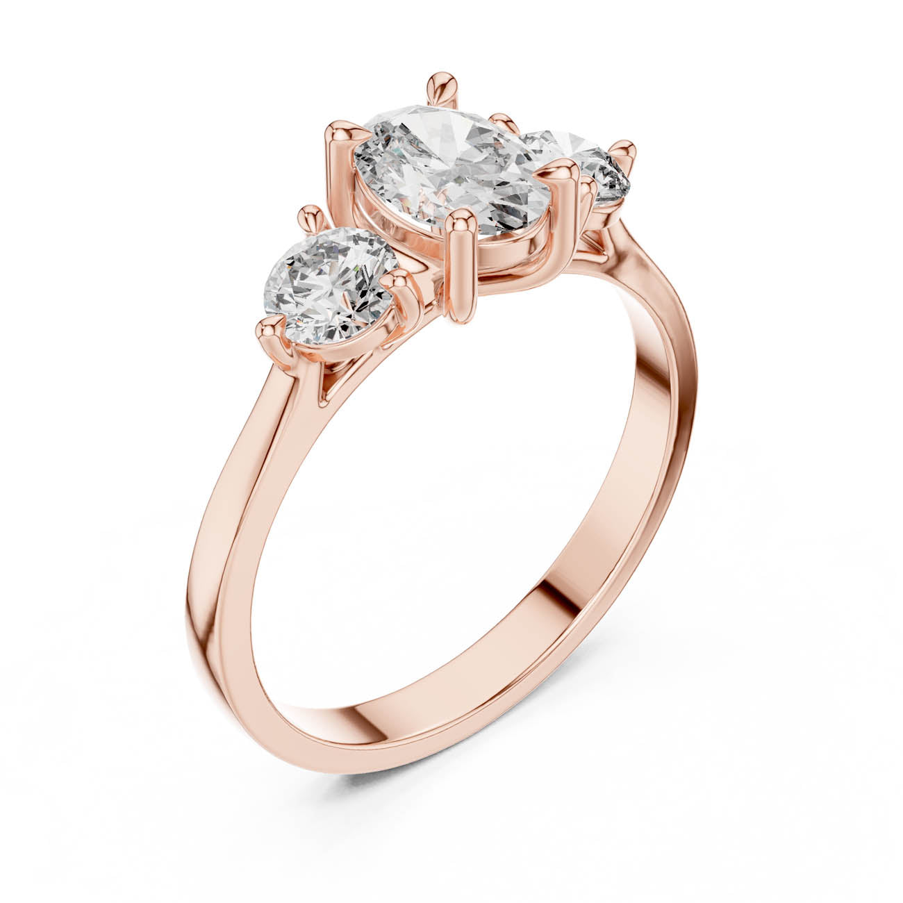1.28 Ct. Oval Diamond Ring with Round Side Stones (HLR-19) 8