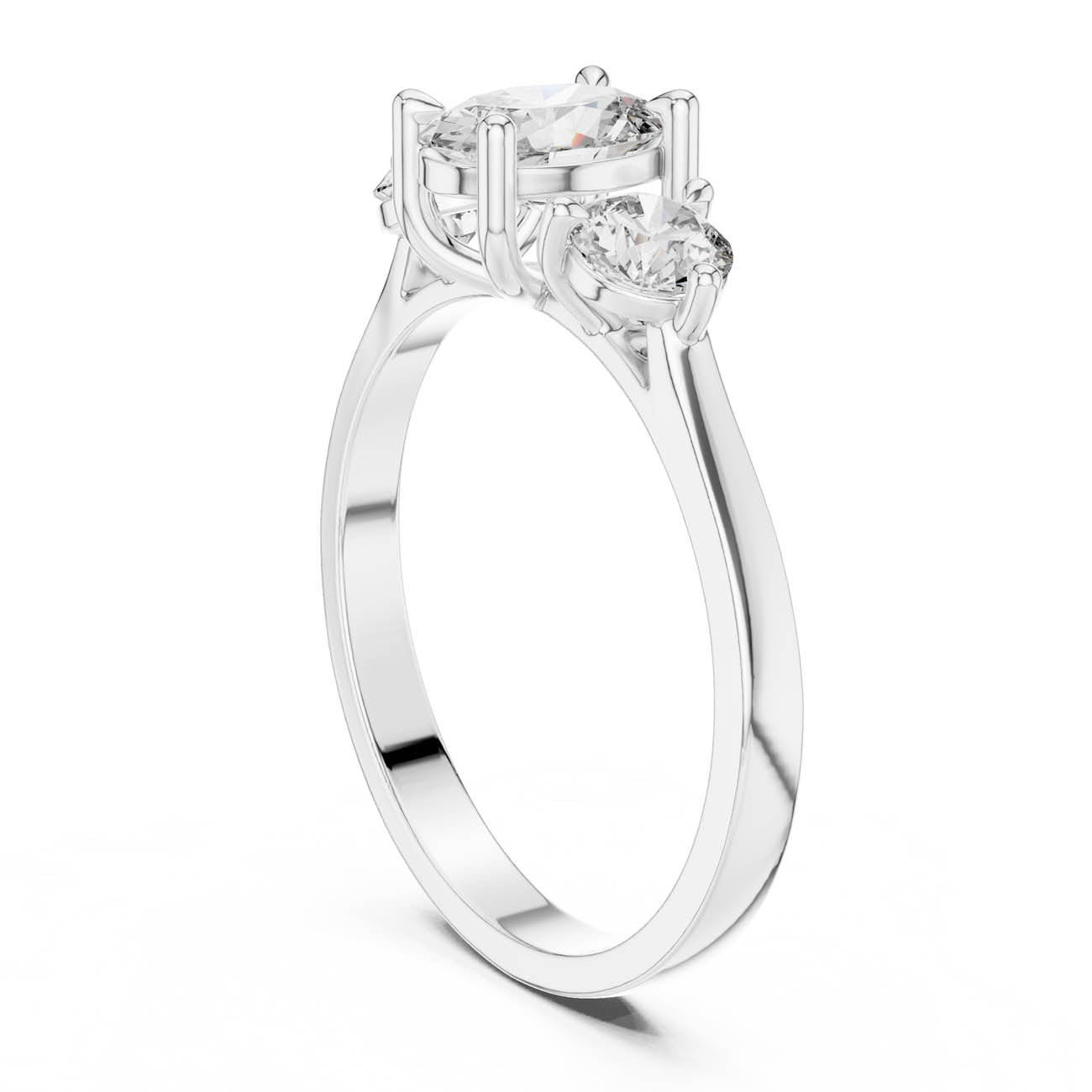 1.28 Ct. Oval Diamond Ring with Round Side Stones (HLR-19) 9