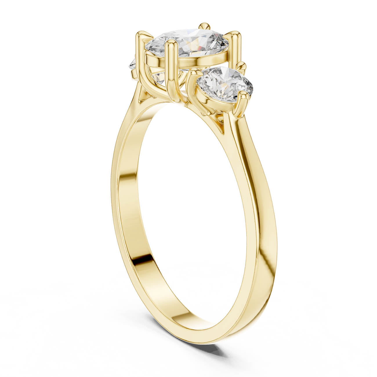 1.28 Ct. Oval Diamond Ring with Round Side Stones (HLR-19) 3