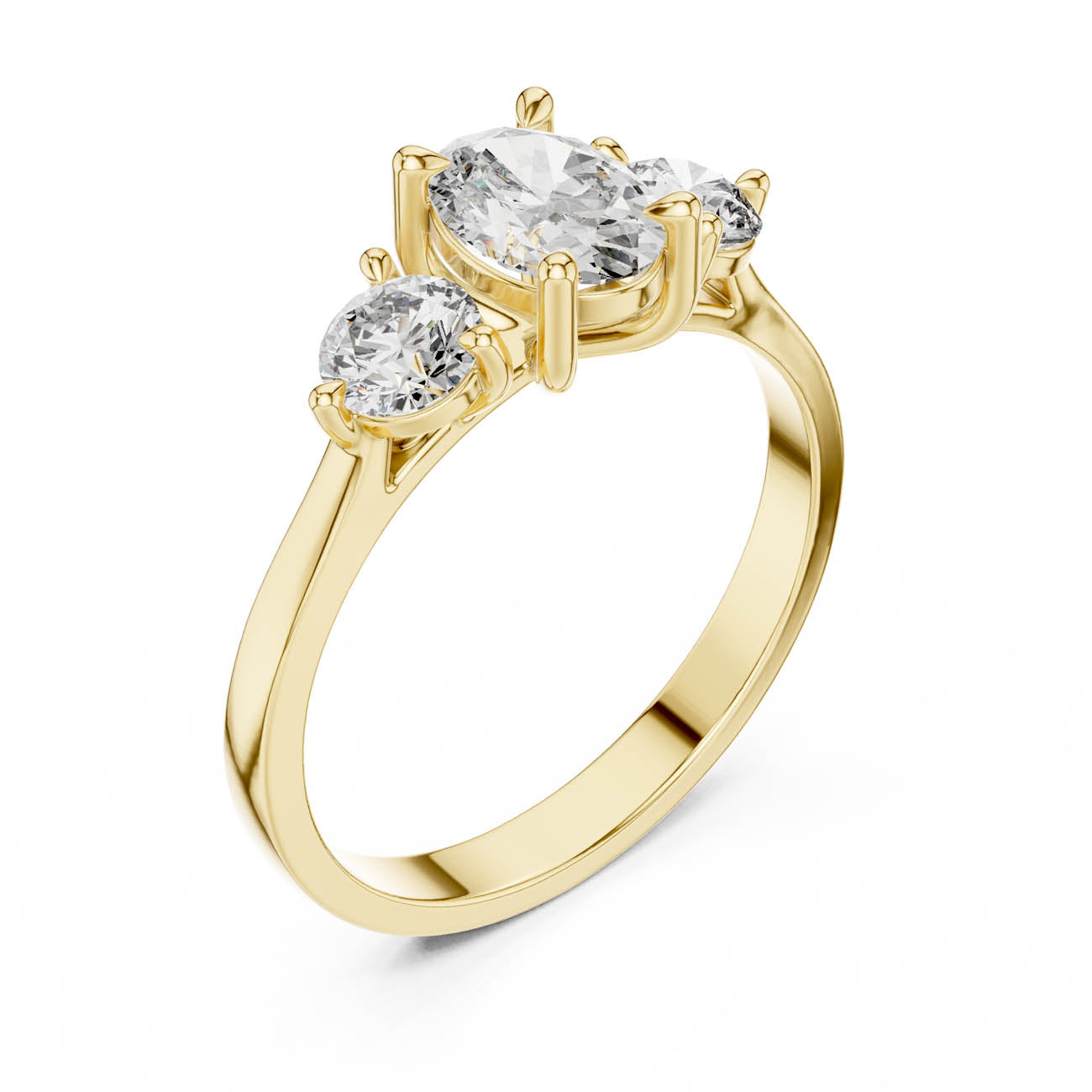 1.28 Ct. Oval Diamond Ring with Round Side Stones (HLR-19)