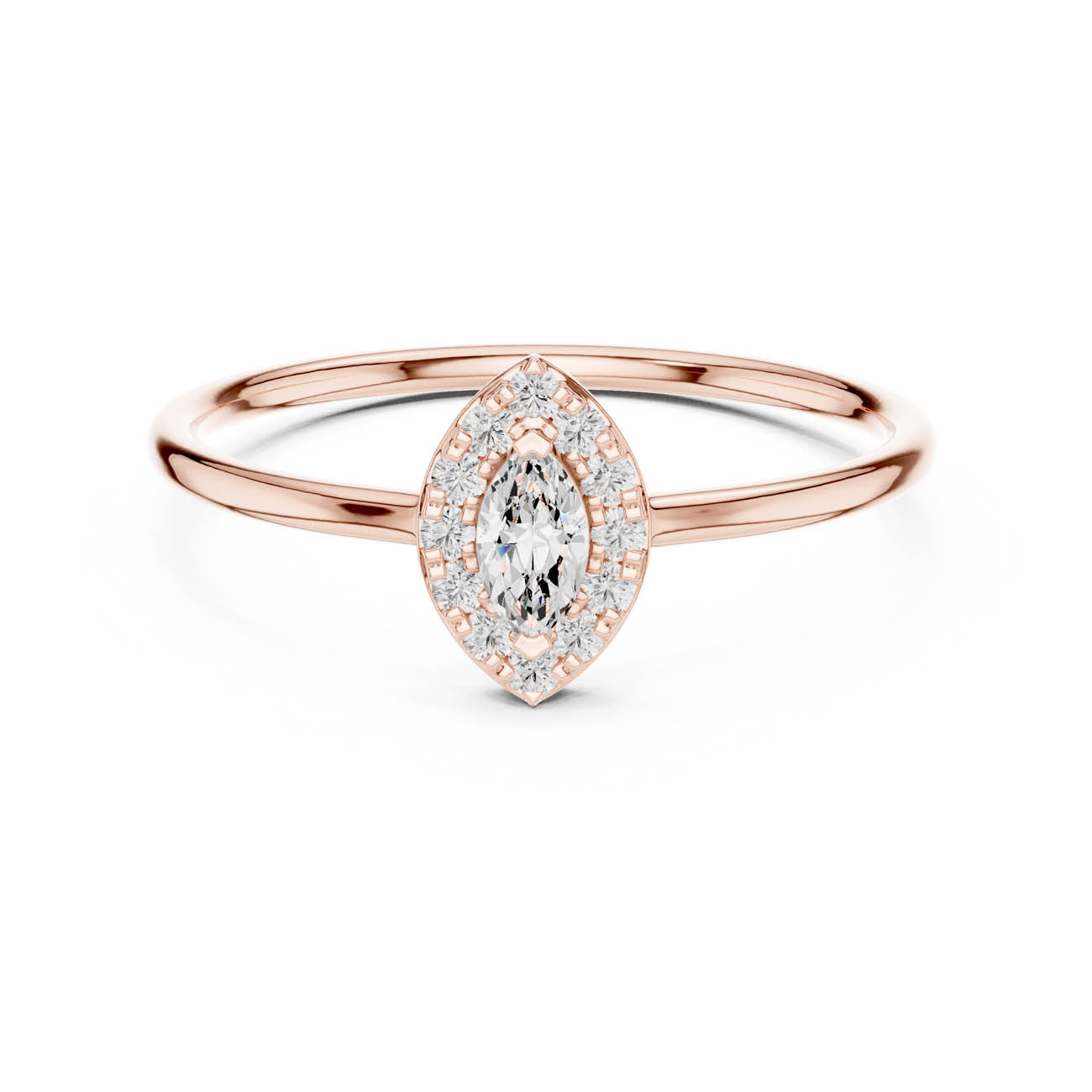 .15 Ct. Marquise Diamond Halo Ring (HLR-204) 7