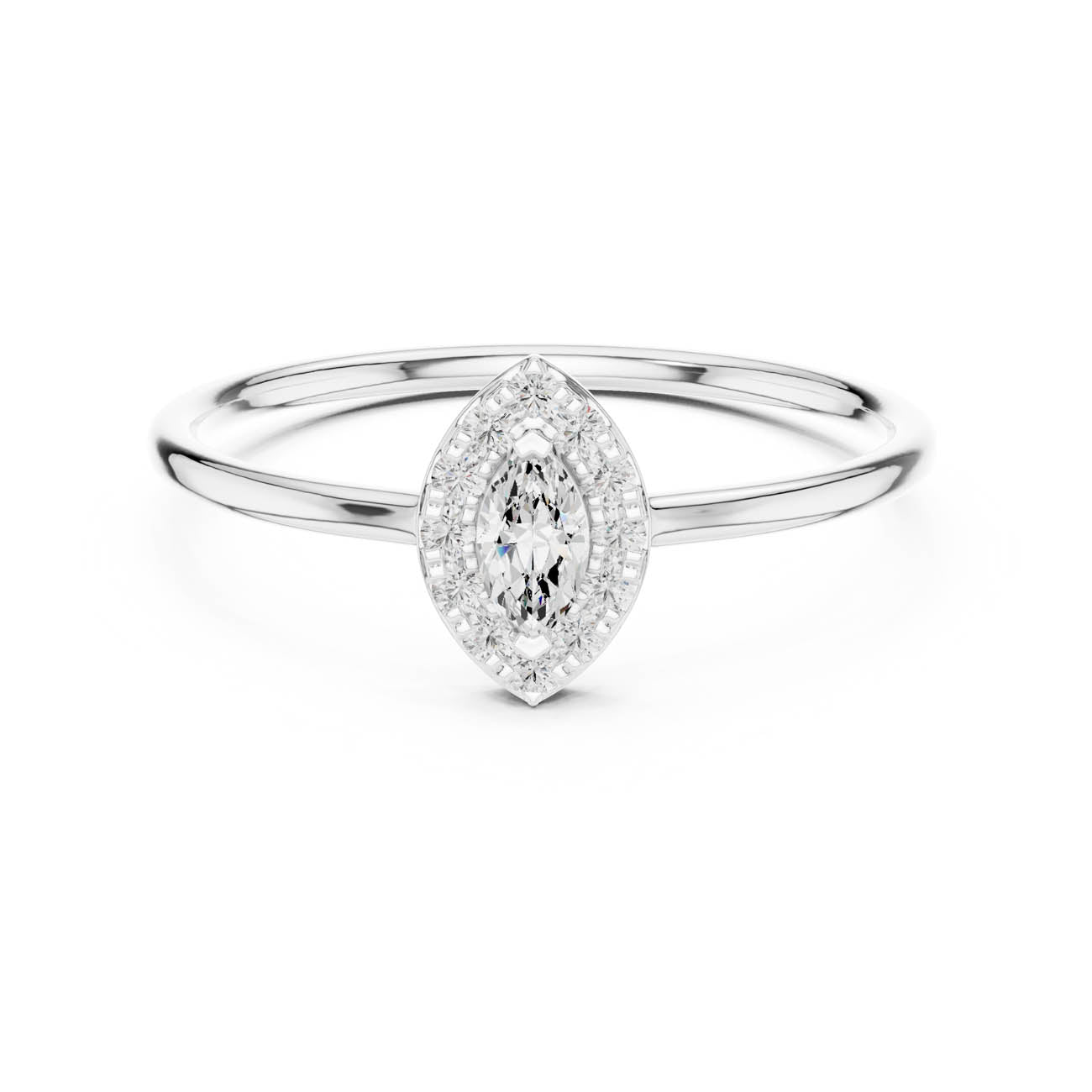 .15 Ct. Marquise Diamond Halo Ring (HLR-204)