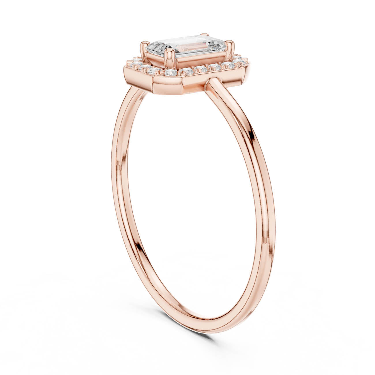 .34 Ct. Emerald-Cut Diamond Halo Ring (HLR-206) 9