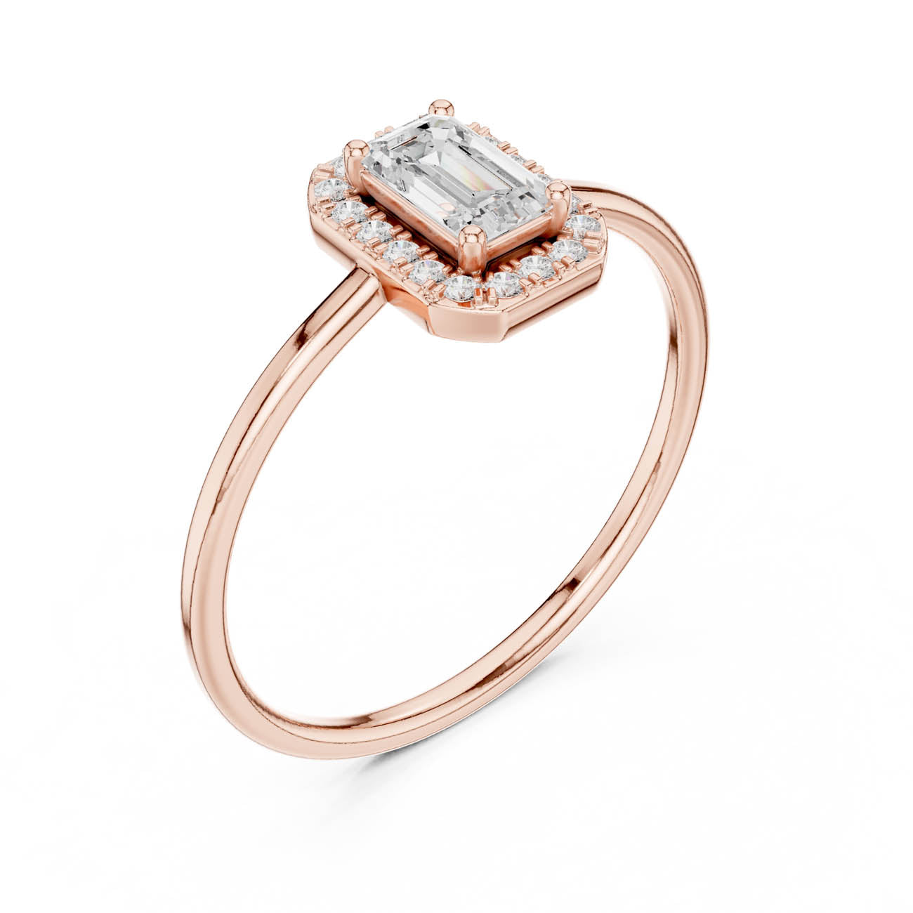 .34 Ct. Emerald-Cut Diamond Halo Ring (HLR-206) 8