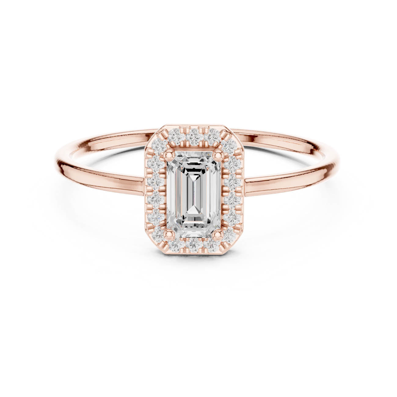 .34 Ct. Emerald-Cut Diamond Halo Ring (HLR-206) 7