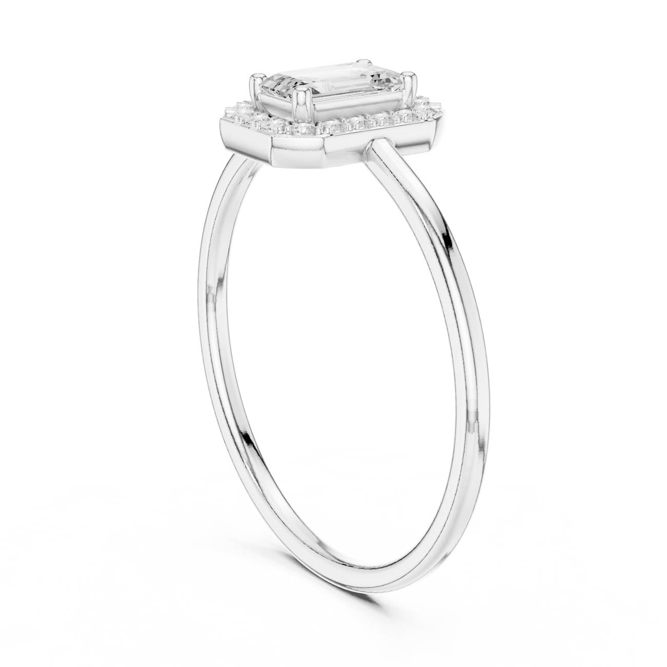 .34 Ct. Emerald-Cut Diamond Halo Ring (HLR-206) 10