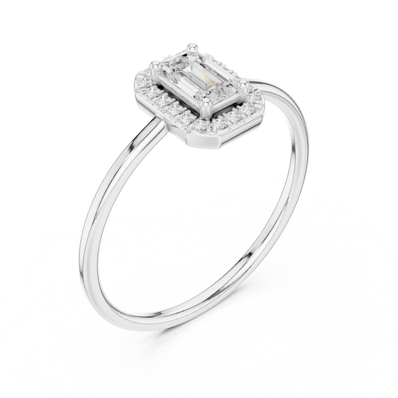 .34 Ct. Emerald-Cut Diamond Halo Ring (HLR-206) 6