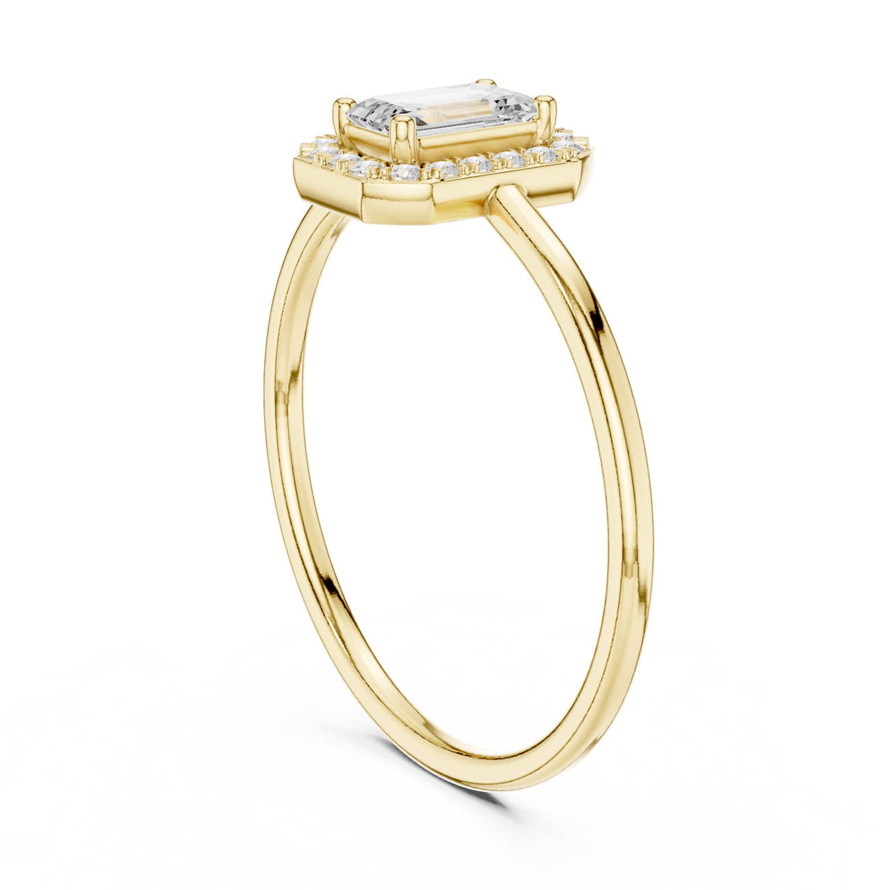 .34 Ct. Emerald-Cut Diamond Halo Ring (HLR-206)