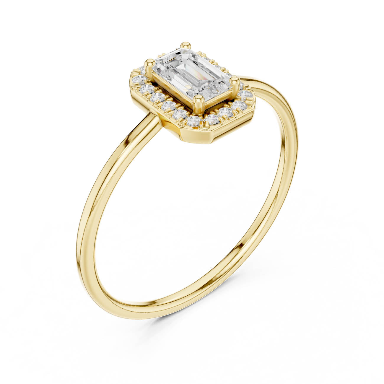 .34 Ct. Emerald-Cut Diamond Halo Ring (HLR-206) 3