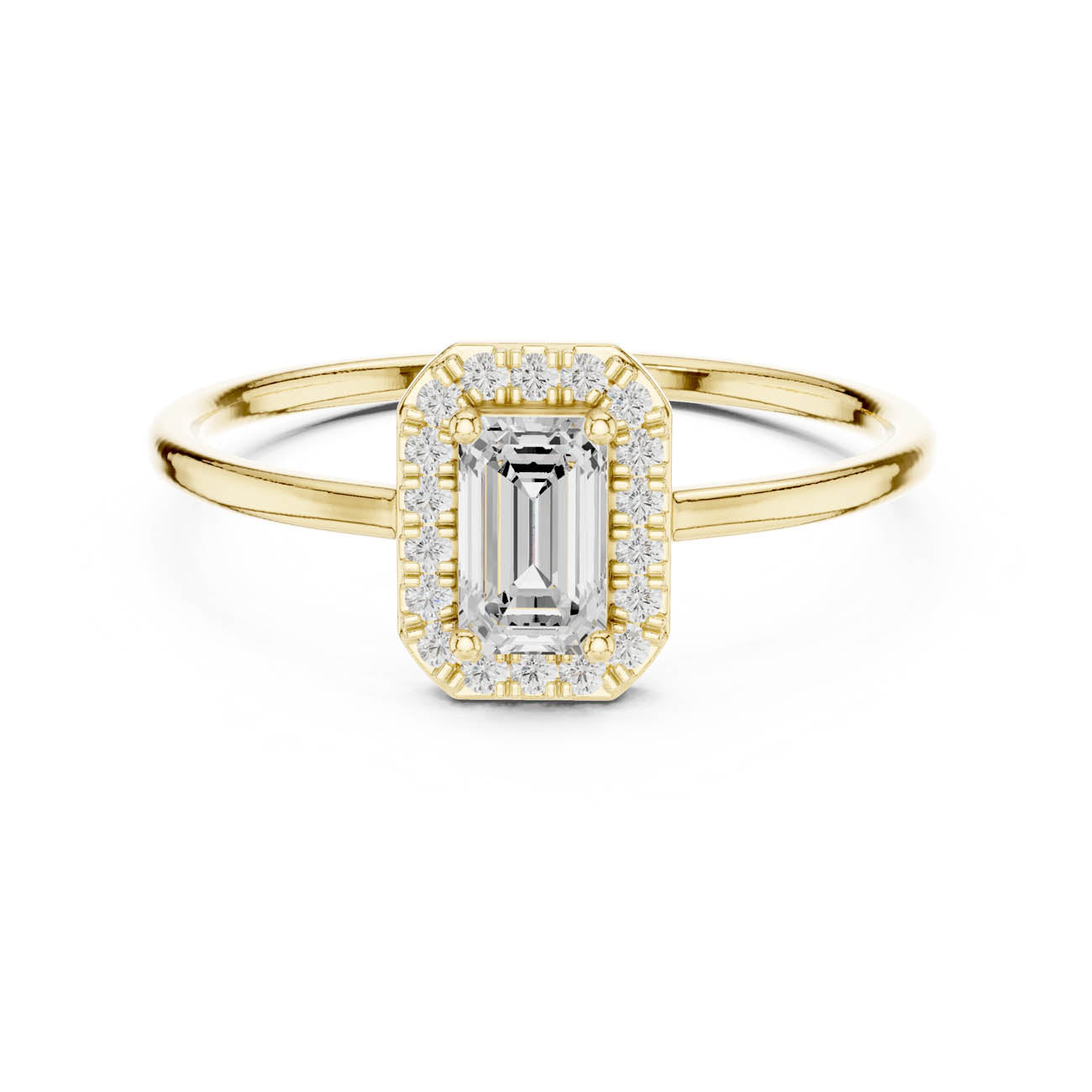 .34 Ct. Emerald-Cut Diamond Halo Ring (HLR-206)