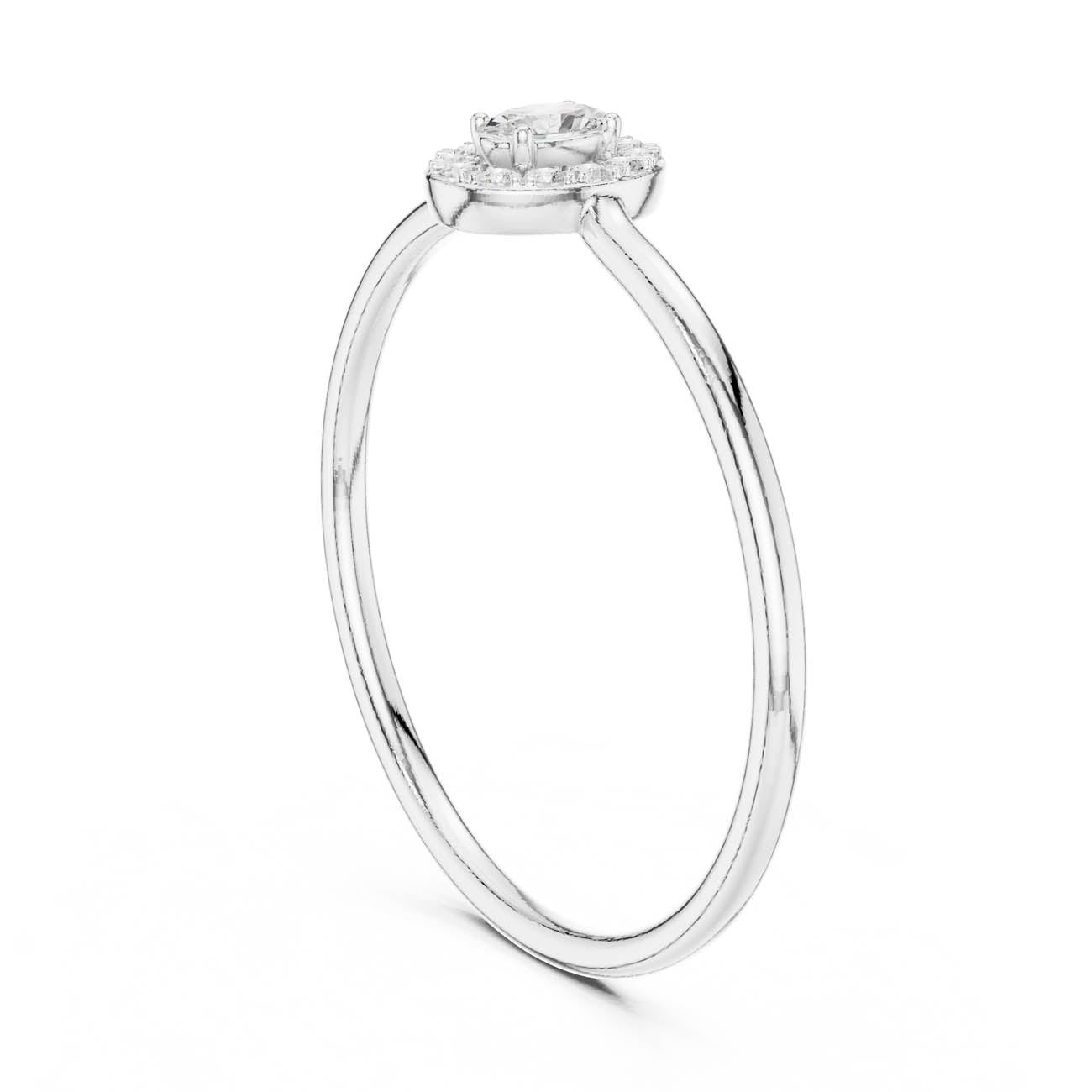 .11 Ct. Oval Diamond Halo Ring with Slim Band (HLR-207) 10