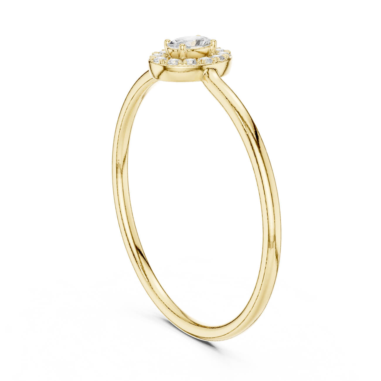 .11 Ct. Oval Diamond Halo Ring with Slim Band (HLR-207) 3