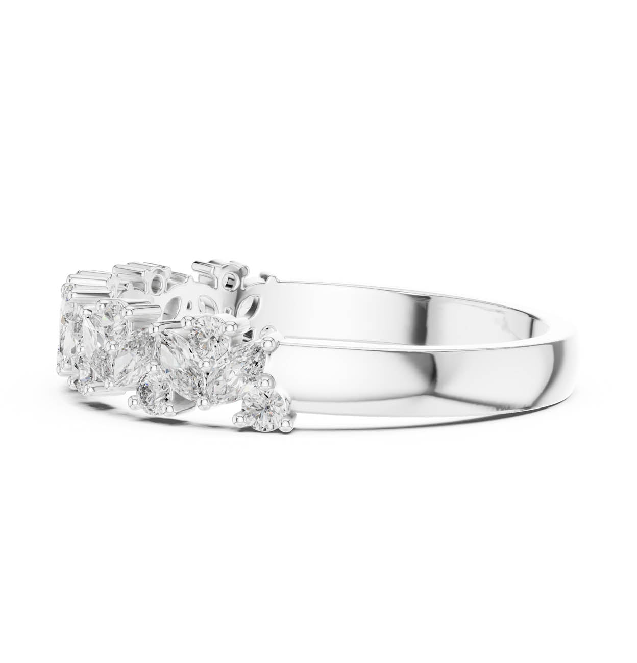 .50 Ct. Marquise and Round Diamond Half Eternity Ring (HLR-21) 12