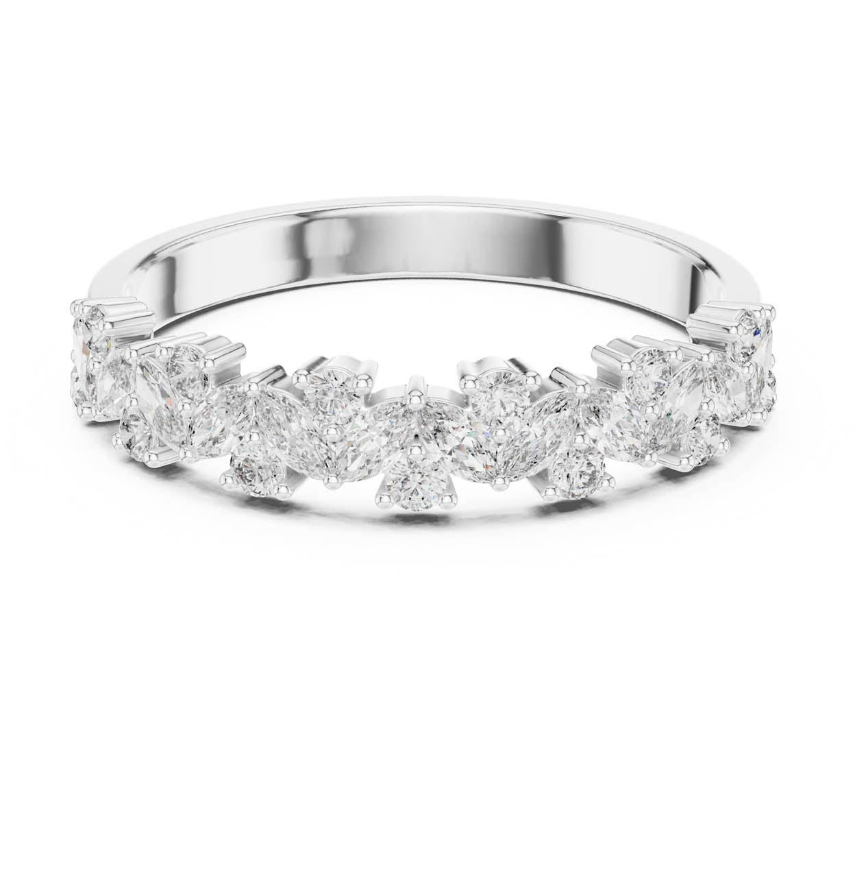 .50 Ct. Marquise and Round Diamond Half Eternity Ring (HLR-21) 6