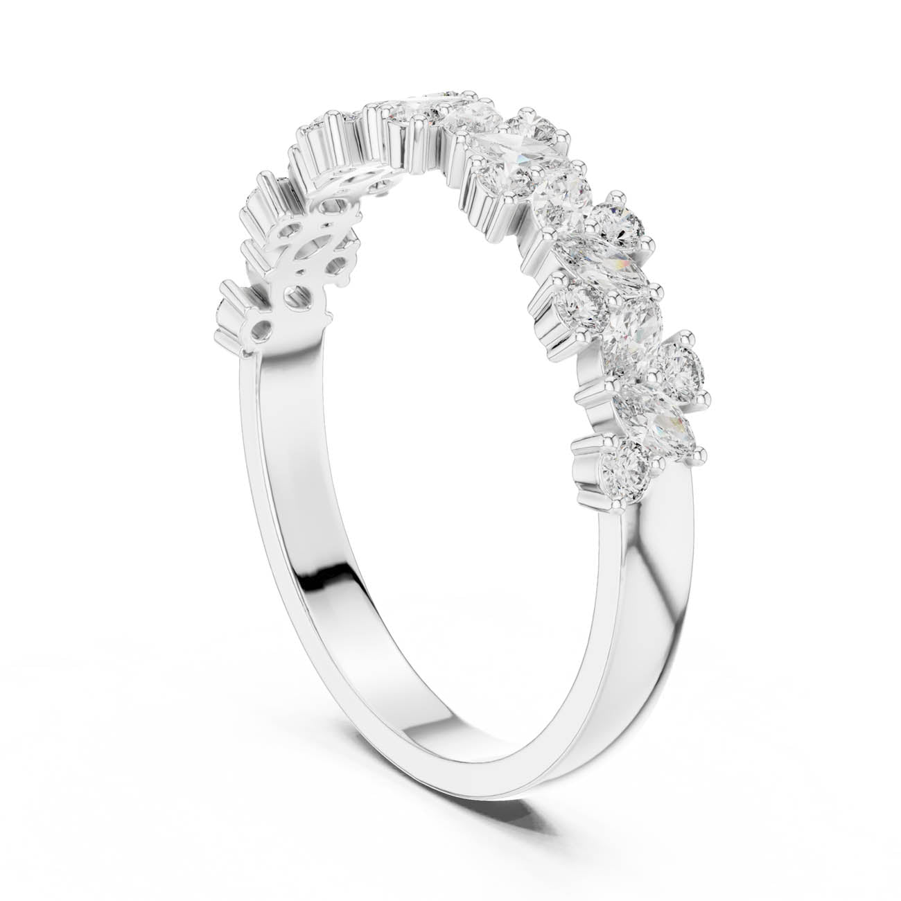 .50 Ct. Marquise and Round Diamond Half Eternity Ring (HLR-21) 9