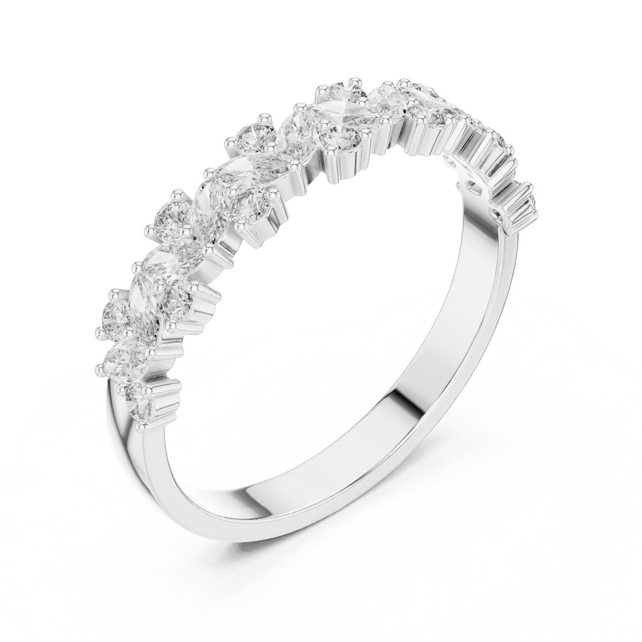 .50 Ct. Marquise and Round Diamond Half Eternity Ring (HLR-21) 7