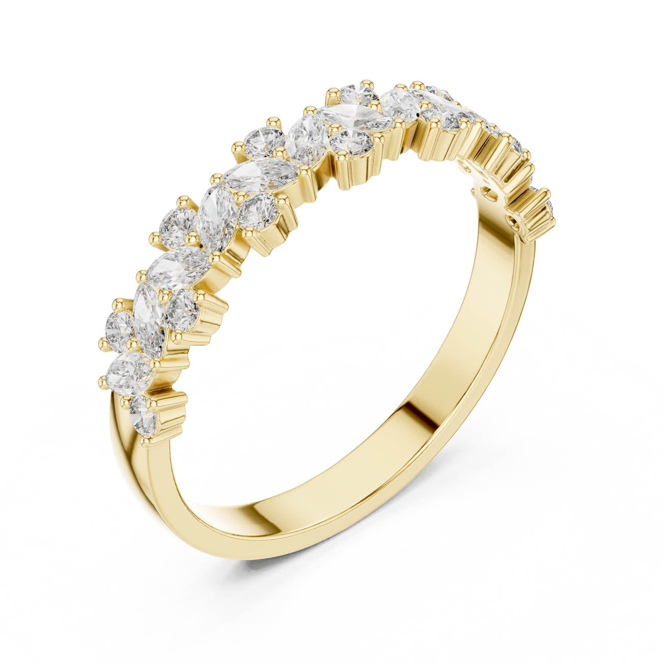 .50 Ct. Marquise and Round Diamond Half Eternity Ring (HLR-21)