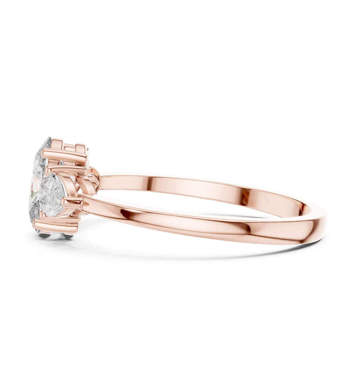 .95 Ct. Oval Diamond Ring with Pear Side Stones (HLR-22) 11