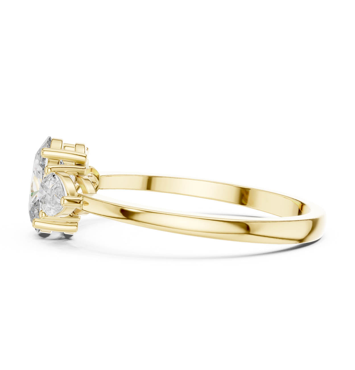 .95 Ct. Oval Diamond Ring with Pear Side Stones (HLR-22) 4