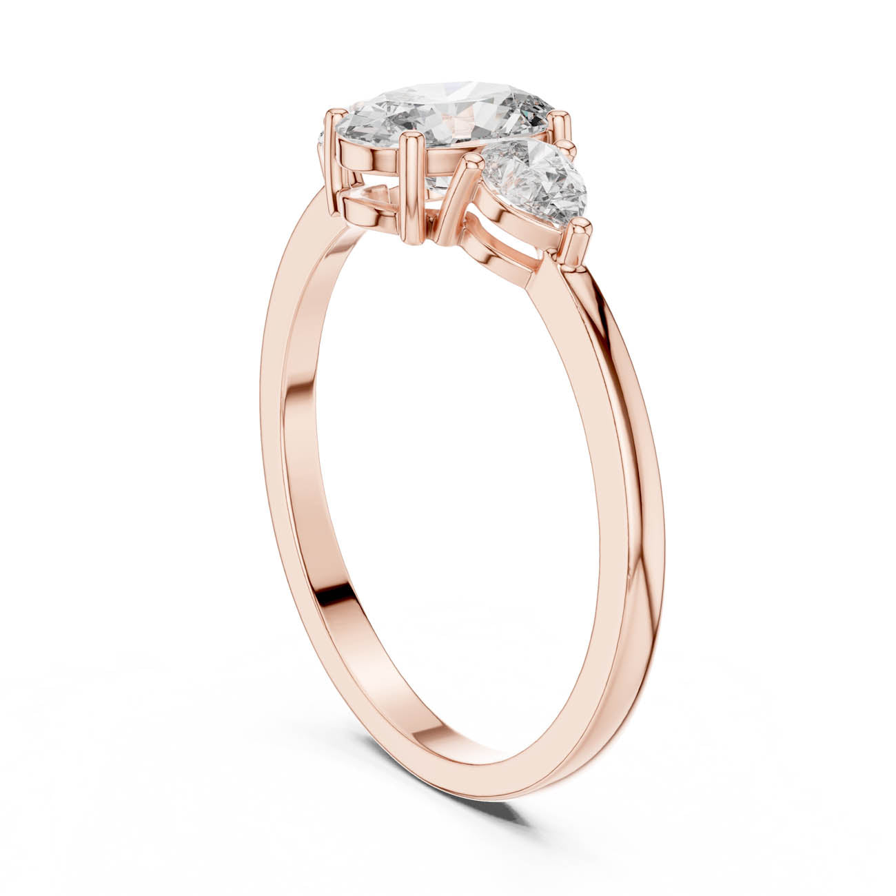 .95 Ct. Oval Diamond Ring with Pear Side Stones (HLR-22) 9