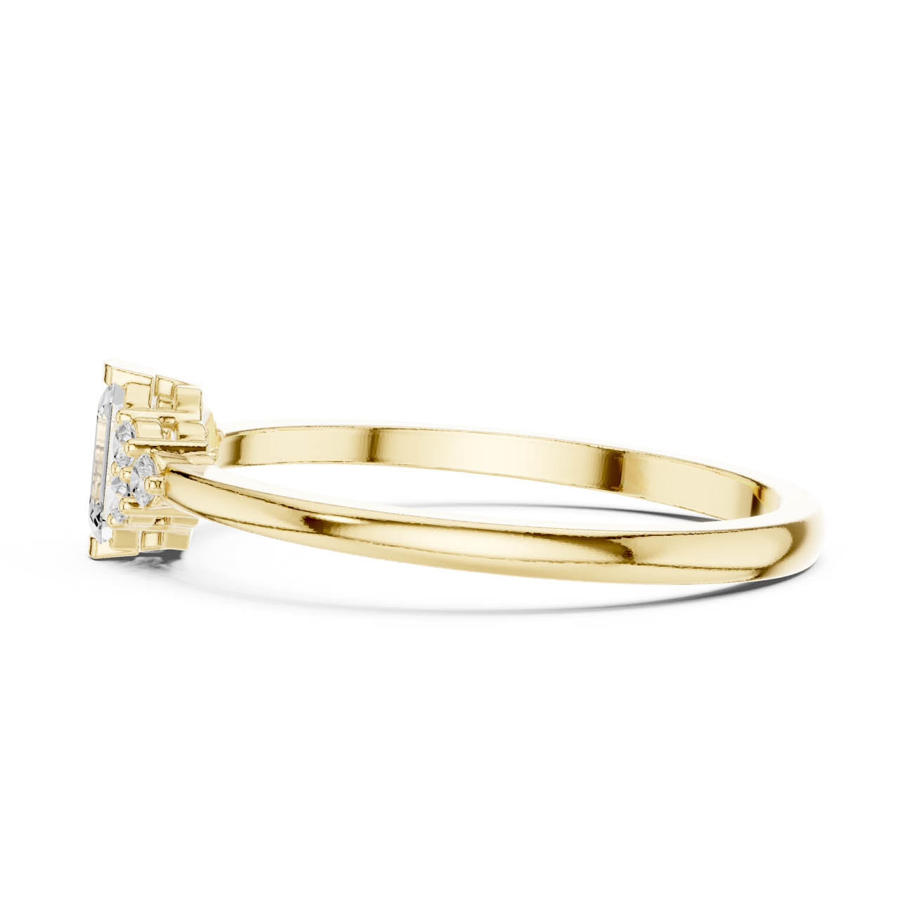 .29 Ct. Emerald Cut Diamond Ring with Clustered Round Diamond Accents (HLR-232) 4