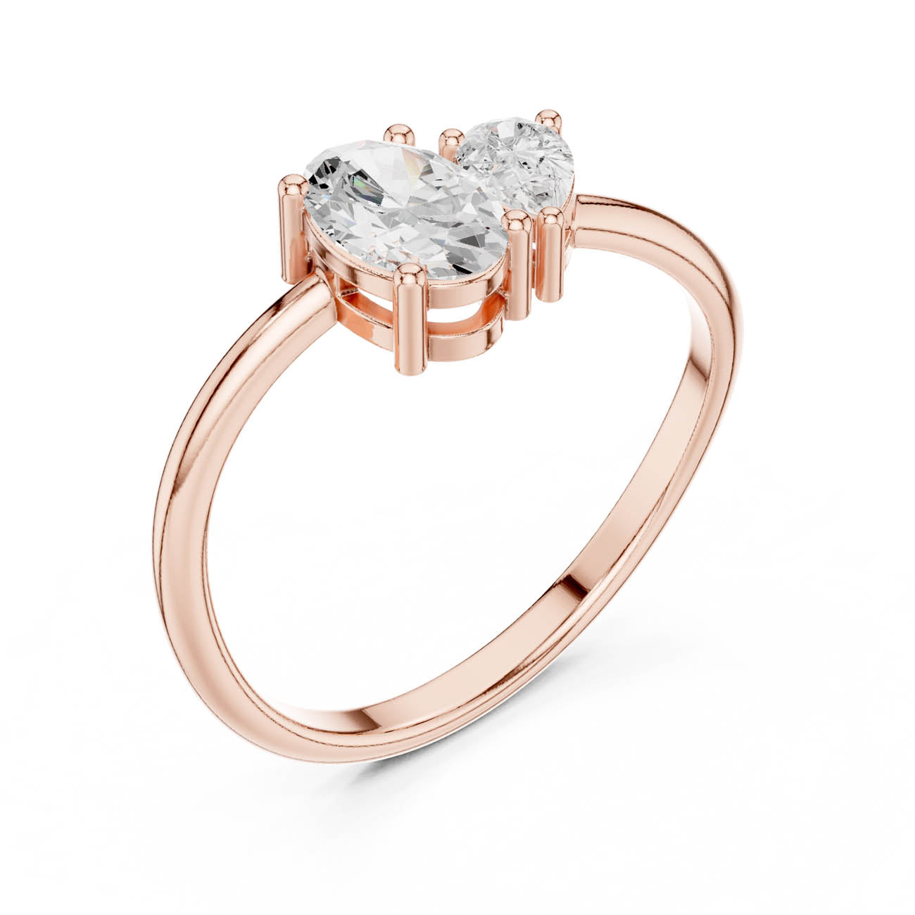 .65 Ct. Oval and Pear Diamond Two-Stone Ring (HLR-233) 6
