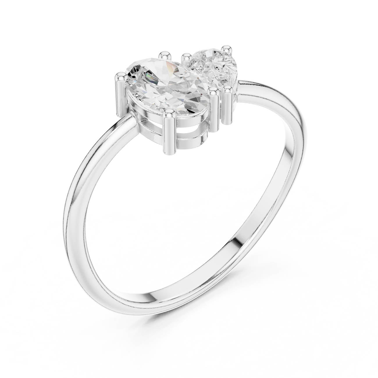 .65 Ct. Oval and Pear Diamond Two-Stone Ring (HLR-233) 8
