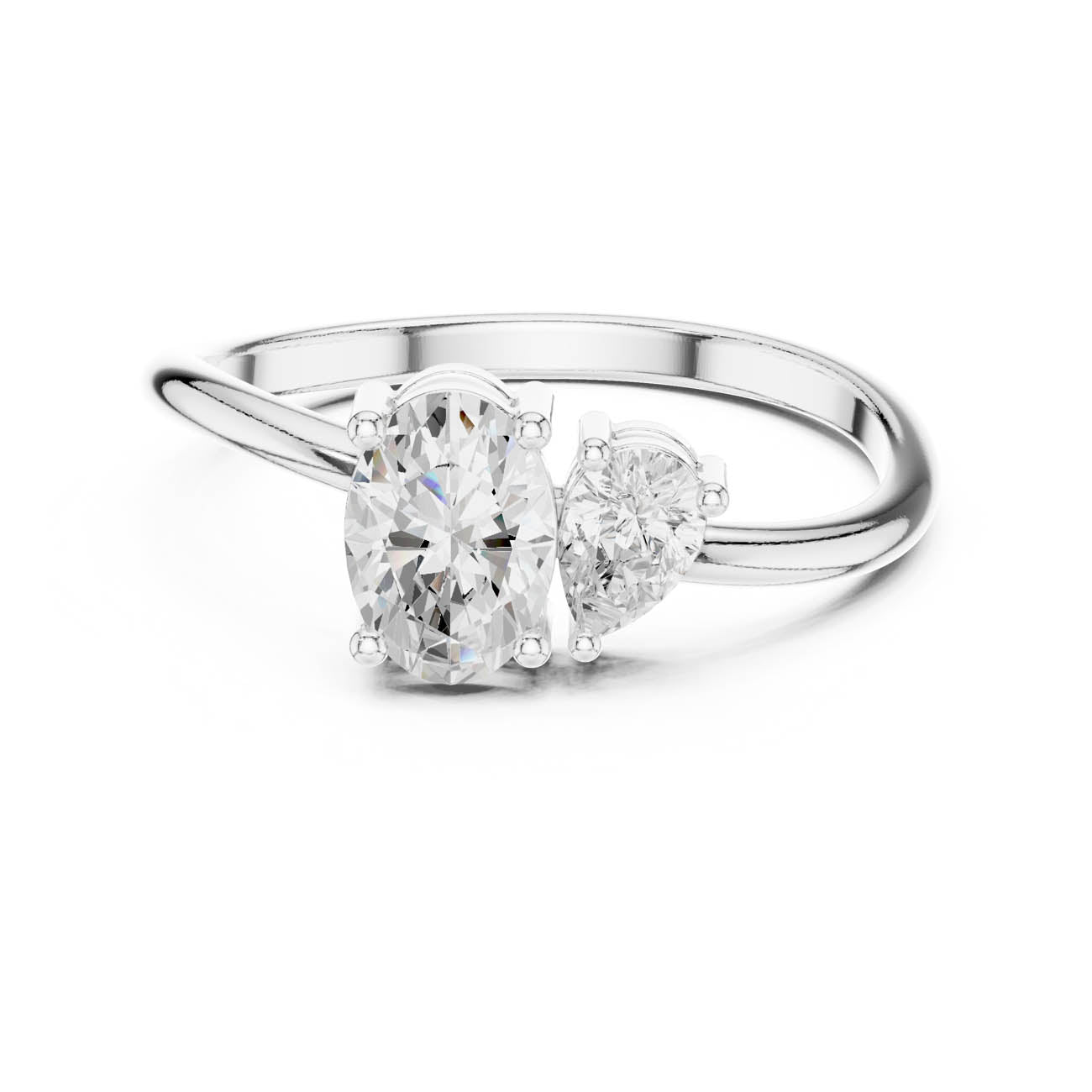 .65 Ct. Oval and Pear Diamond Two-Stone Ring (HLR-233)