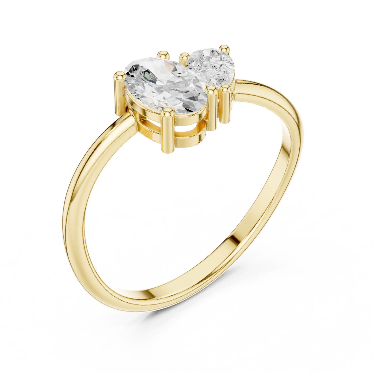 .65 Ct. Oval and Pear Diamond Two-Stone Ring (HLR-233)