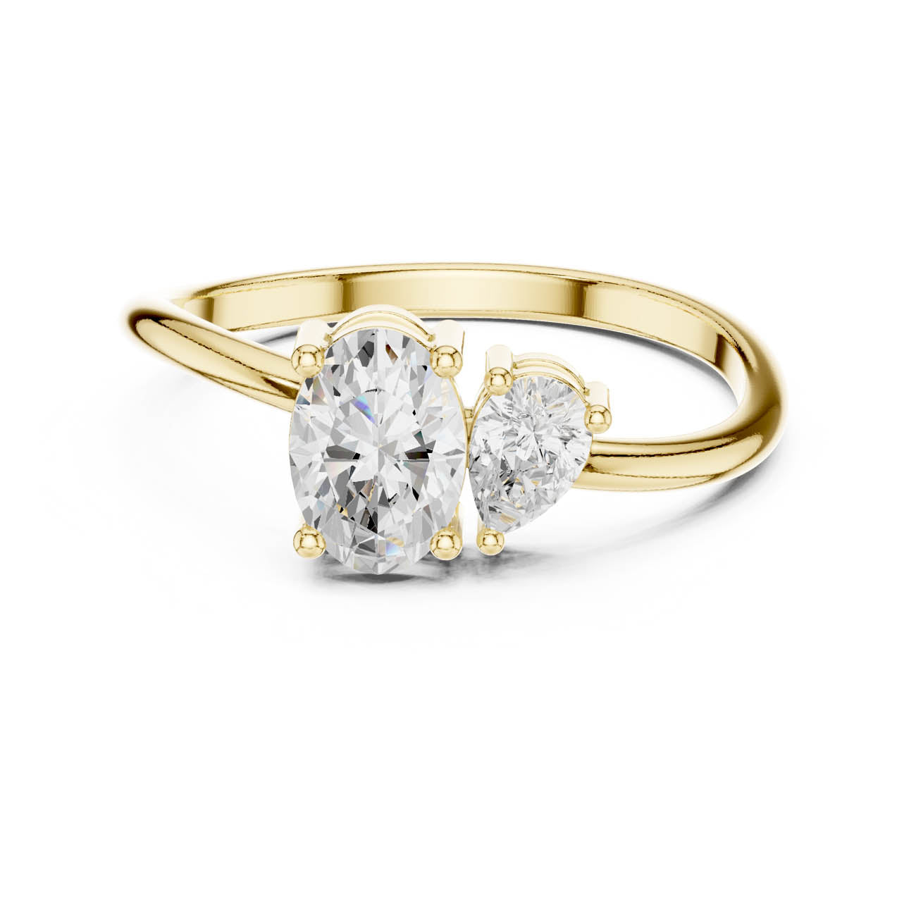 .65 Ct. Oval and Pear Diamond Two-Stone Ring (HLR-233) 5