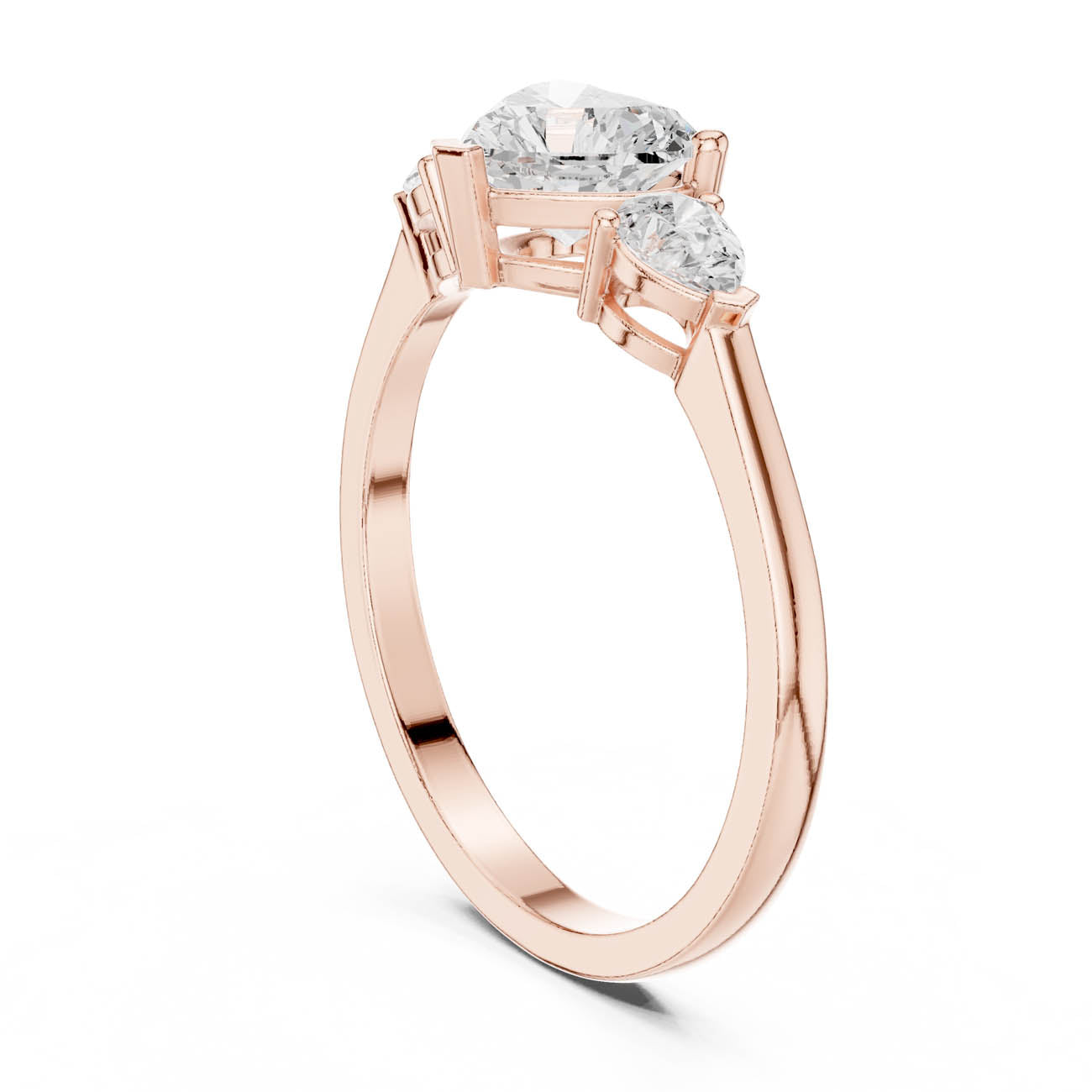 1.07 Ct. Heart-Shaped Diamond with Pear Side Stones Ring (HLR-234) 10