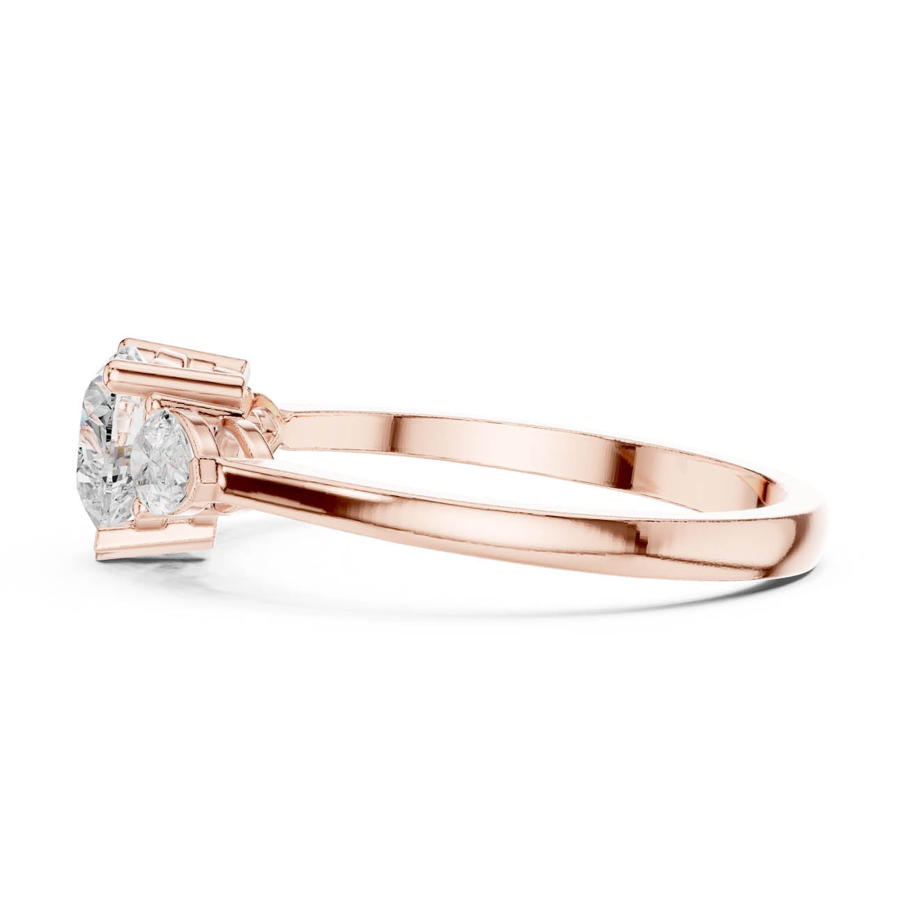 1.07 Ct. Heart-Shaped Diamond with Pear Side Stones Ring (HLR-234) 11