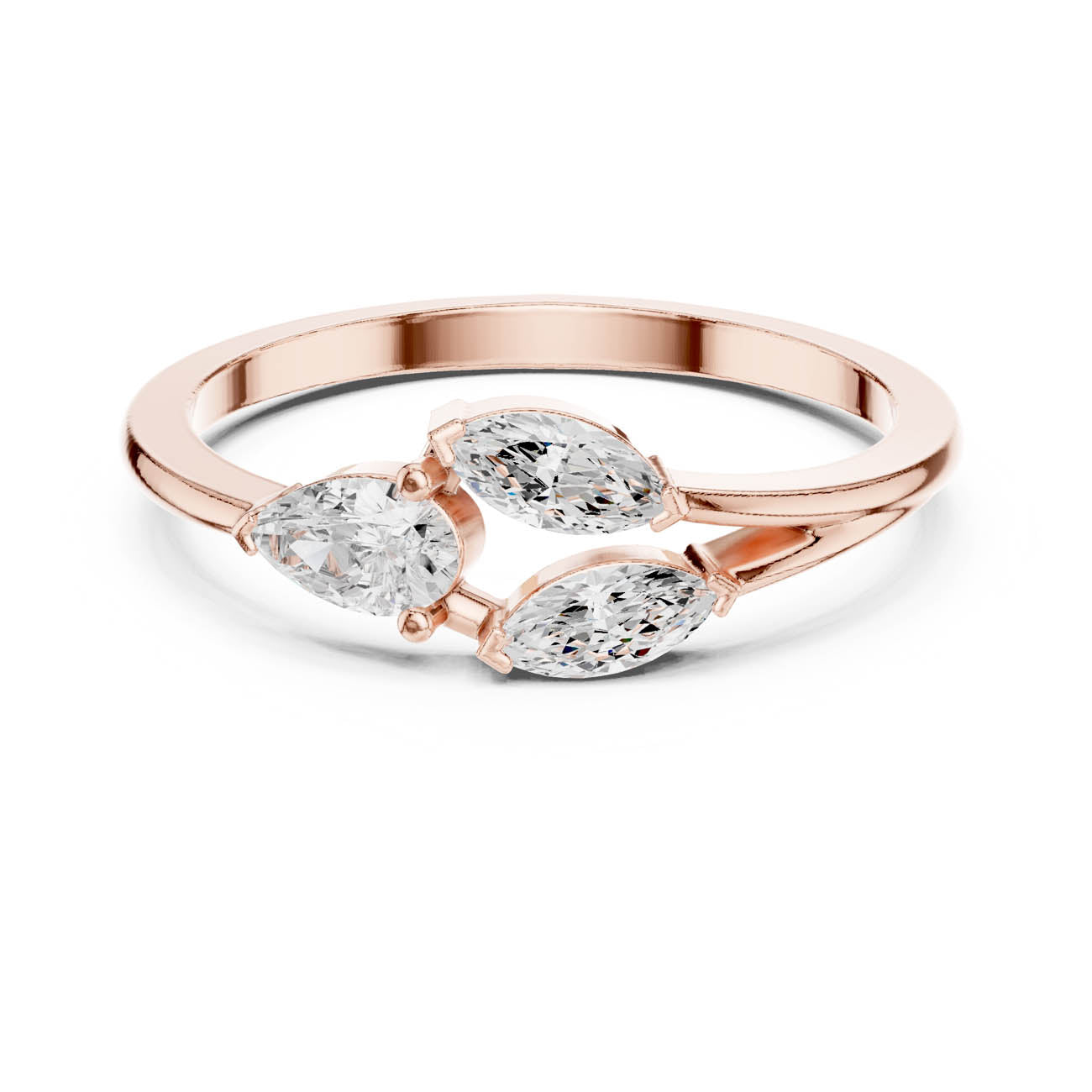 .38 Ct. Marquise and Pear Diamond Ring with Split Band (HLR-235) 7