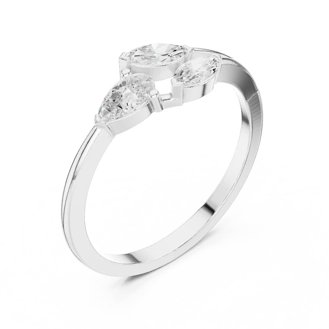 .38 Ct. Marquise and Pear Diamond Ring with Split Band (HLR-235) 6
