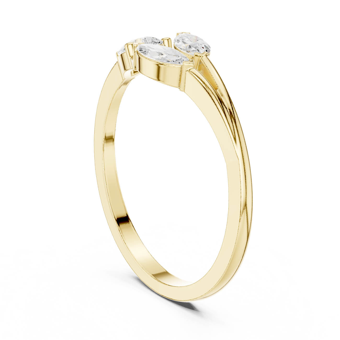 .38 Ct. Marquise and Pear Diamond Ring with Split Band (HLR-235) 3