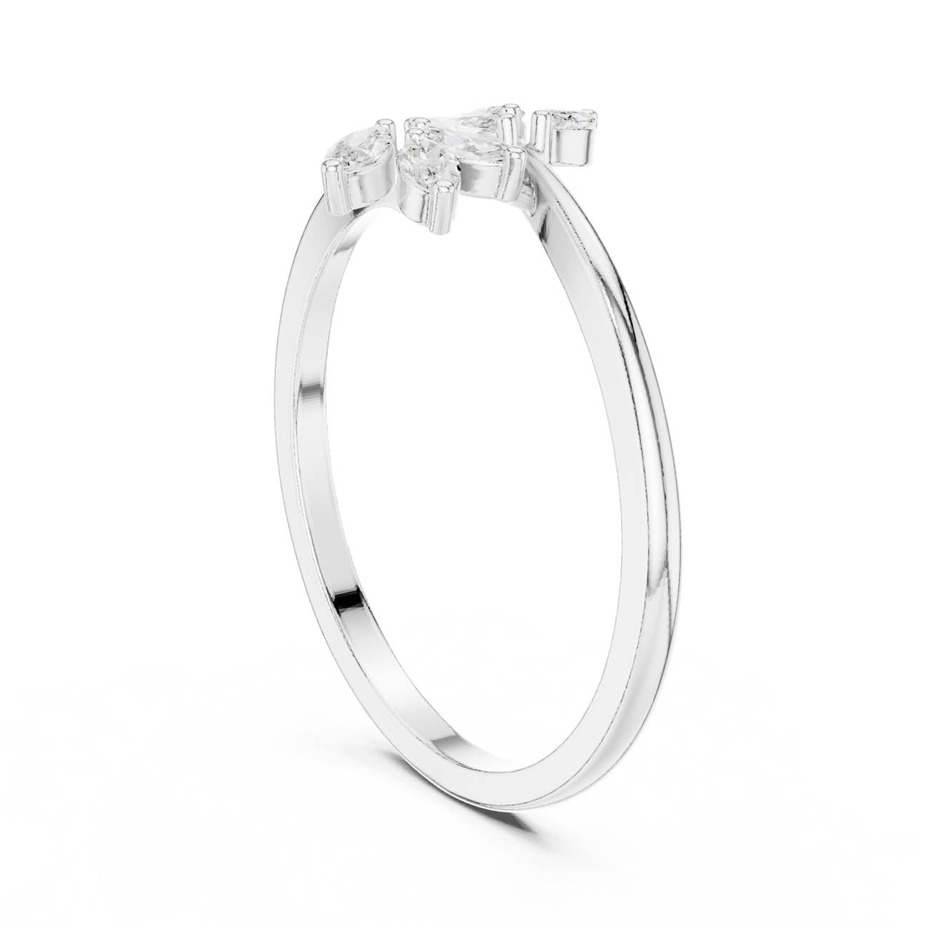 .13 Ct. Marquise Diamond Leaf Cluster Open Ring (HLR-236) 10