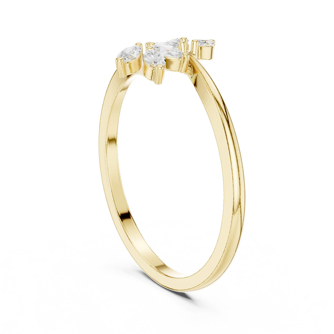 .13 Ct. Marquise Diamond Leaf Cluster Open Ring (HLR-236) 3