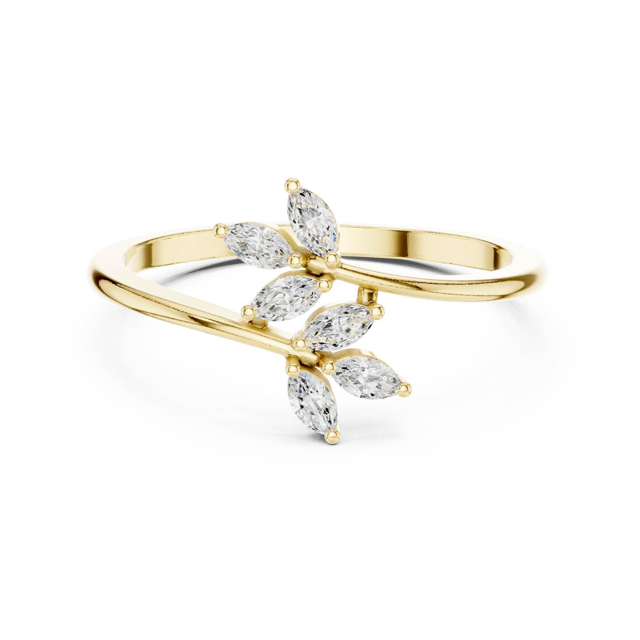 .13 Ct. Marquise Diamond Leaf Cluster Open Ring (HLR-236)