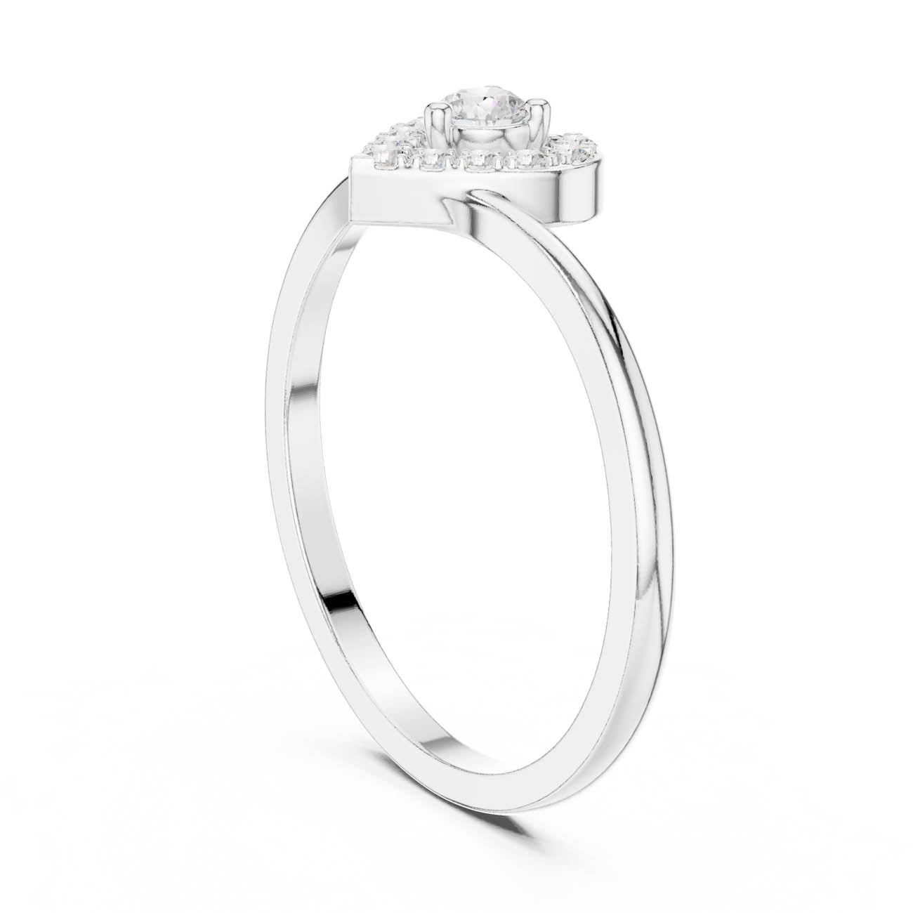 .16 Ct. Solitaire Diamond Ring with Heart-Shaped Halo (HLR-237) 10