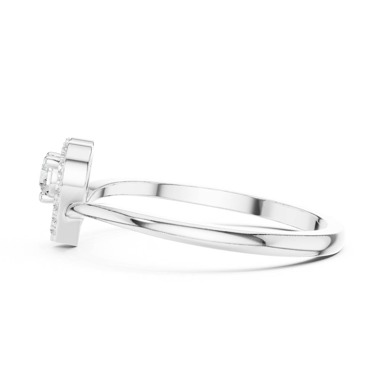 .16 Ct. Solitaire Diamond Ring with Heart-Shaped Halo (HLR-237) 12