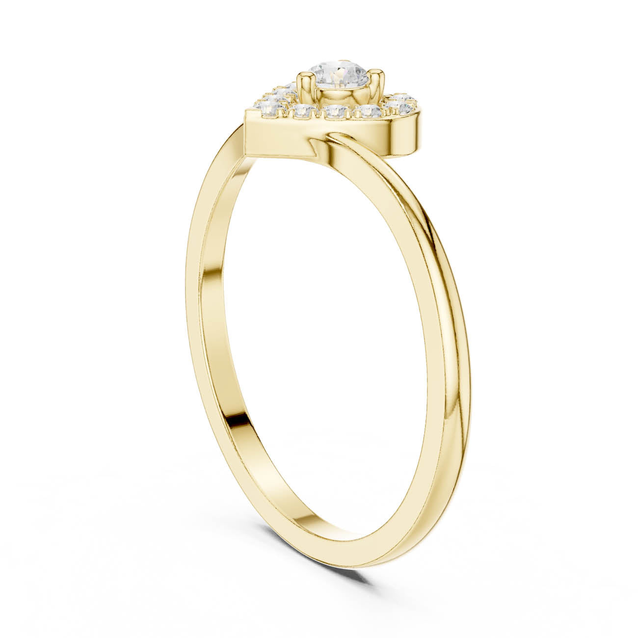 .16 Ct. Solitaire Diamond Ring with Heart-Shaped Halo (HLR-237) 3