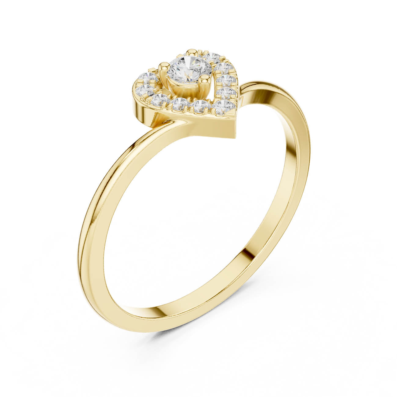 .16 Ct. Solitaire Diamond Ring with Heart-Shaped Halo (HLR-237)