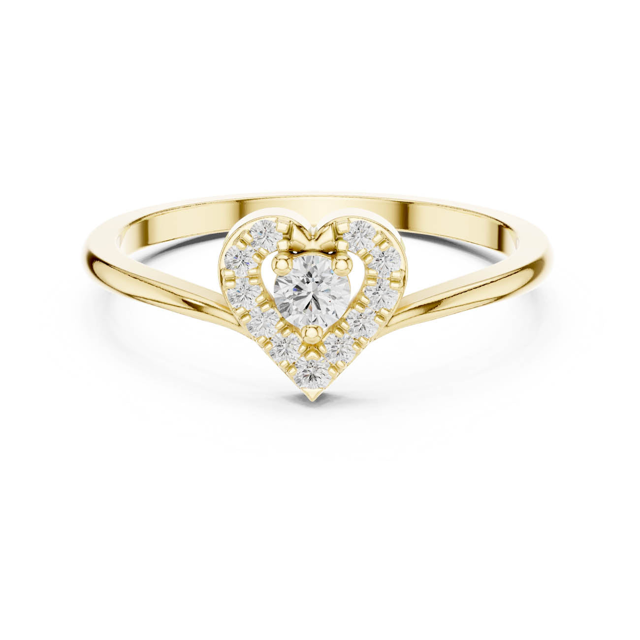 .16 Ct. Solitaire Diamond Ring with Heart-Shaped Halo (HLR-237) 5