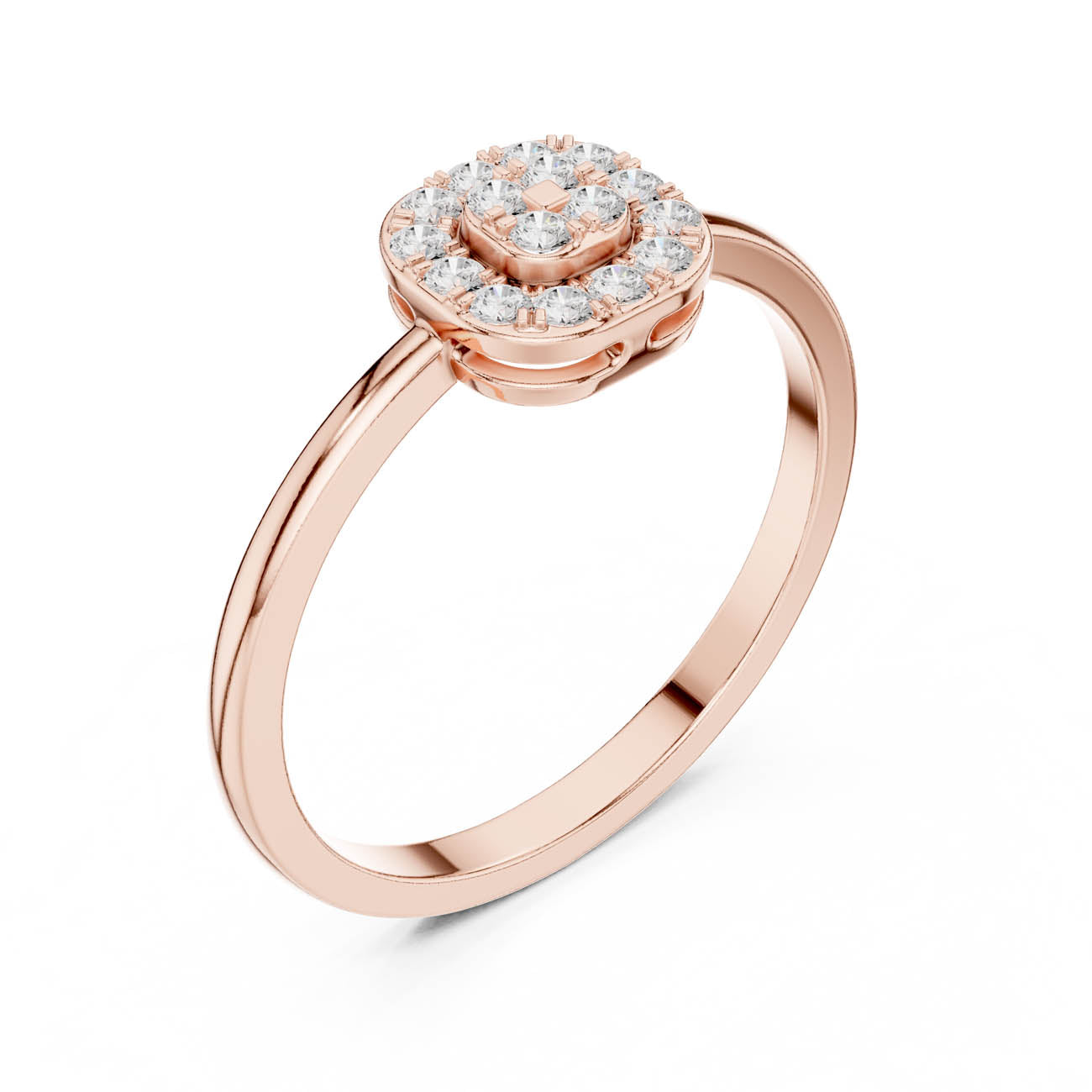 .17 Ct. Round Diamond Cluster Ring with Square Halo (HLR-238) 6