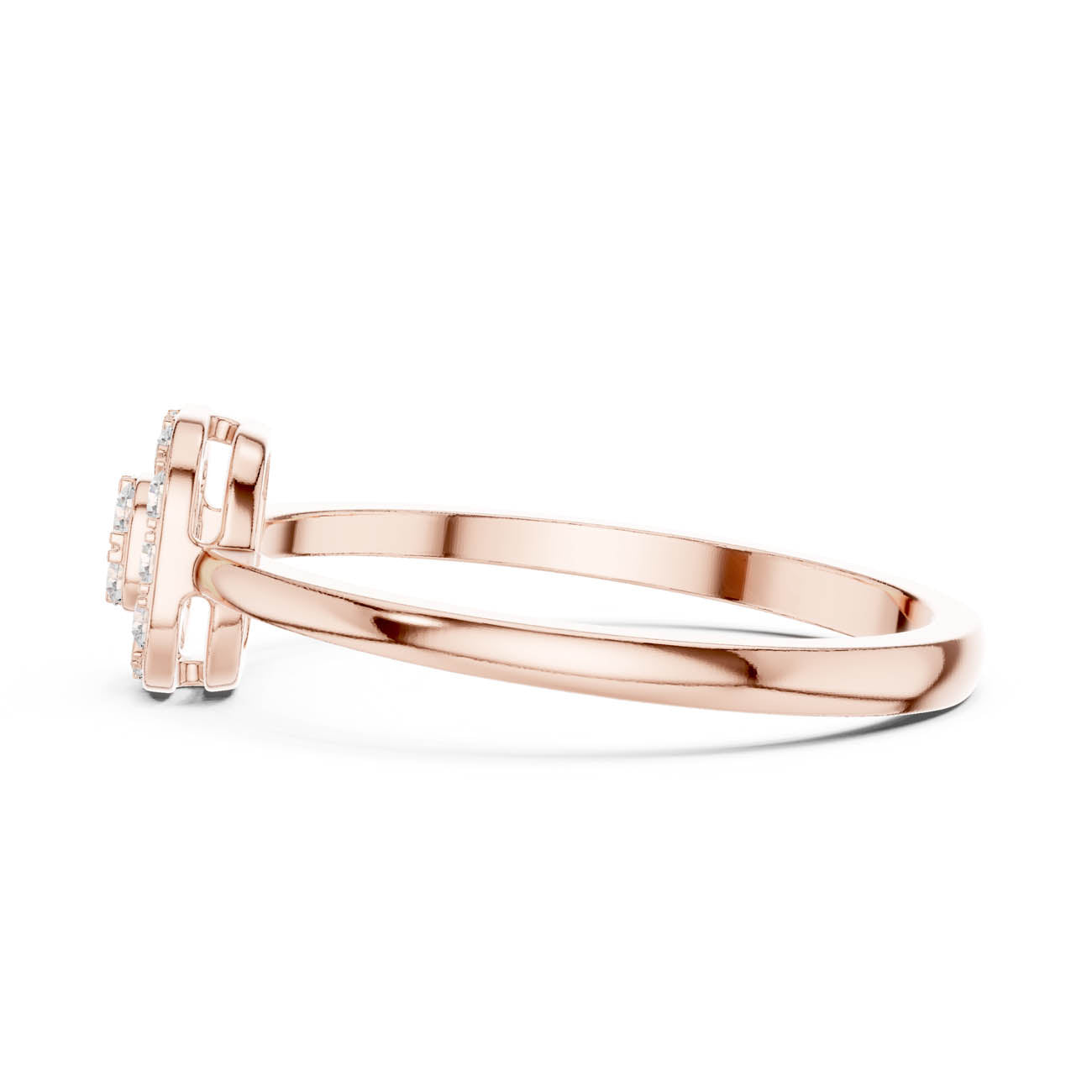 .17 Ct. Round Diamond Cluster Ring with Square Halo (HLR-238) 11