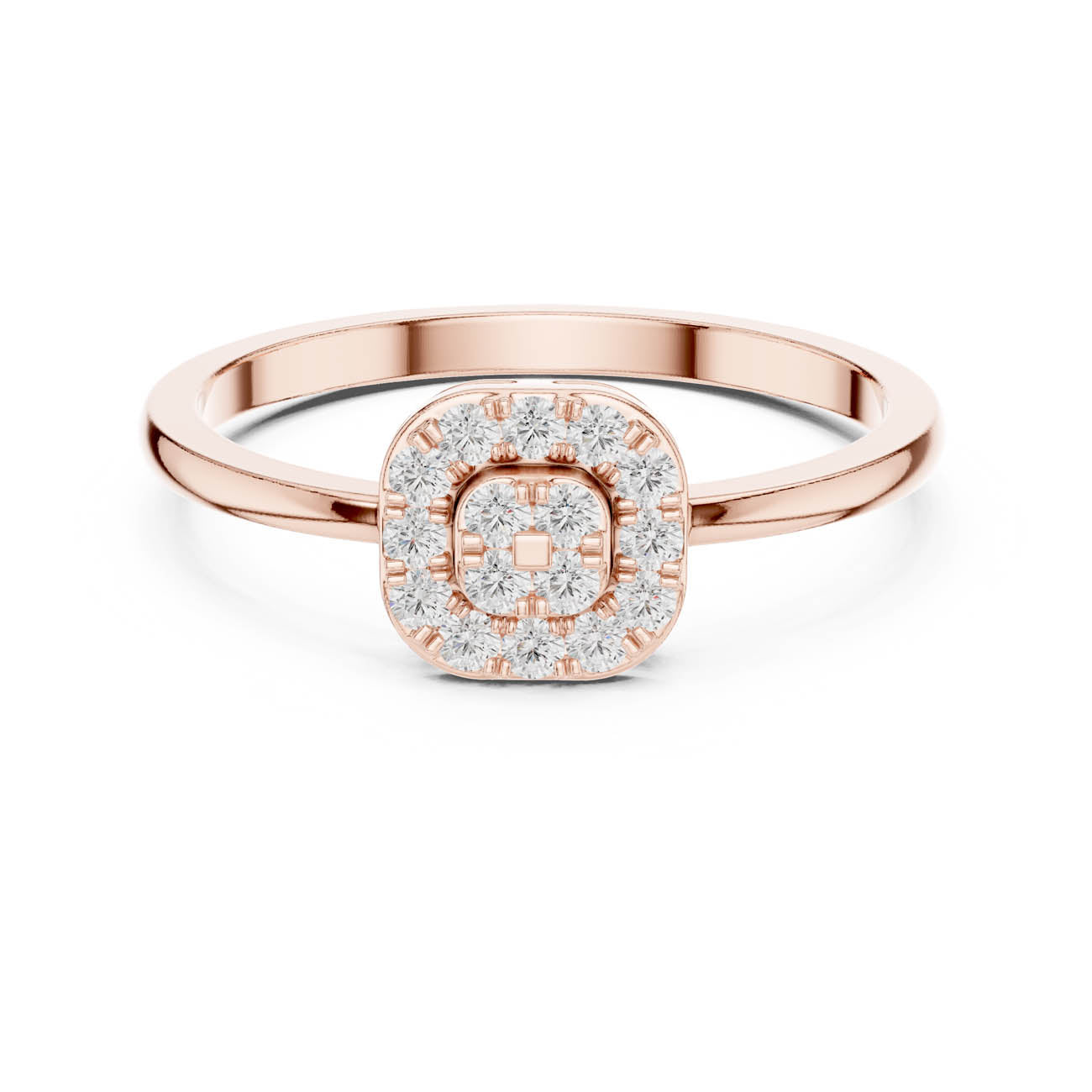 .17 Ct. Round Diamond Cluster Ring with Square Halo (HLR-238) 5