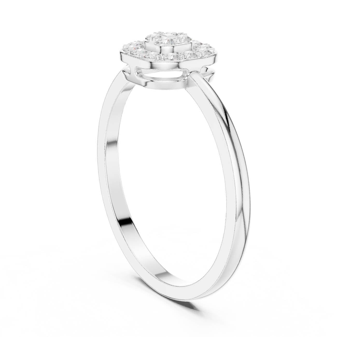 .17 Ct. Round Diamond Cluster Ring with Square Halo (HLR-238) 9