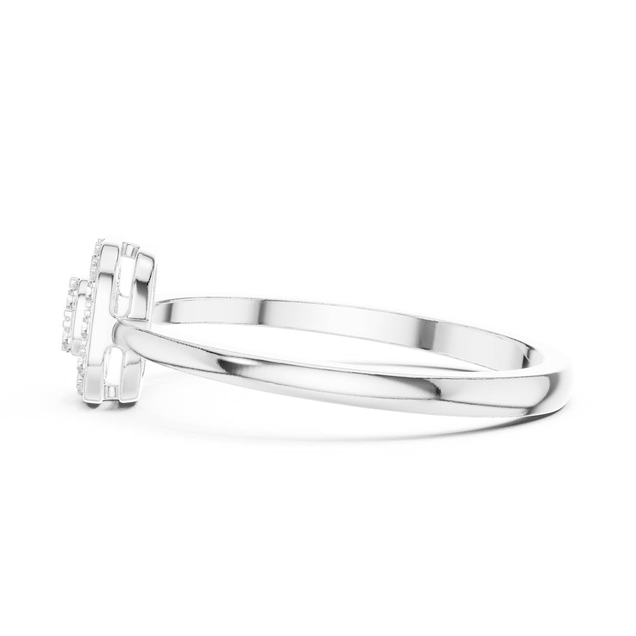 .17 Ct. Round Diamond Cluster Ring with Square Halo (HLR-238) 12