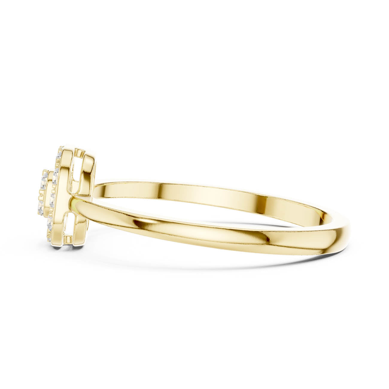 .17 Ct. Round Diamond Cluster Ring with Square Halo (HLR-238) 4