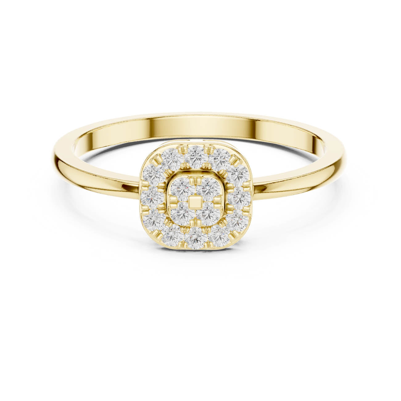 .17 Ct. Round Diamond Cluster Ring with Square Halo (HLR-238)